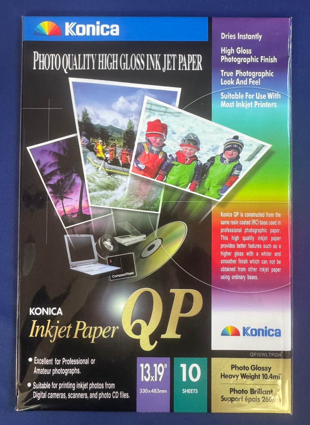 Konica Photo Quality High Gloss Inkjet Paper 13x19 • 10 Sheets QP10WLTPGH