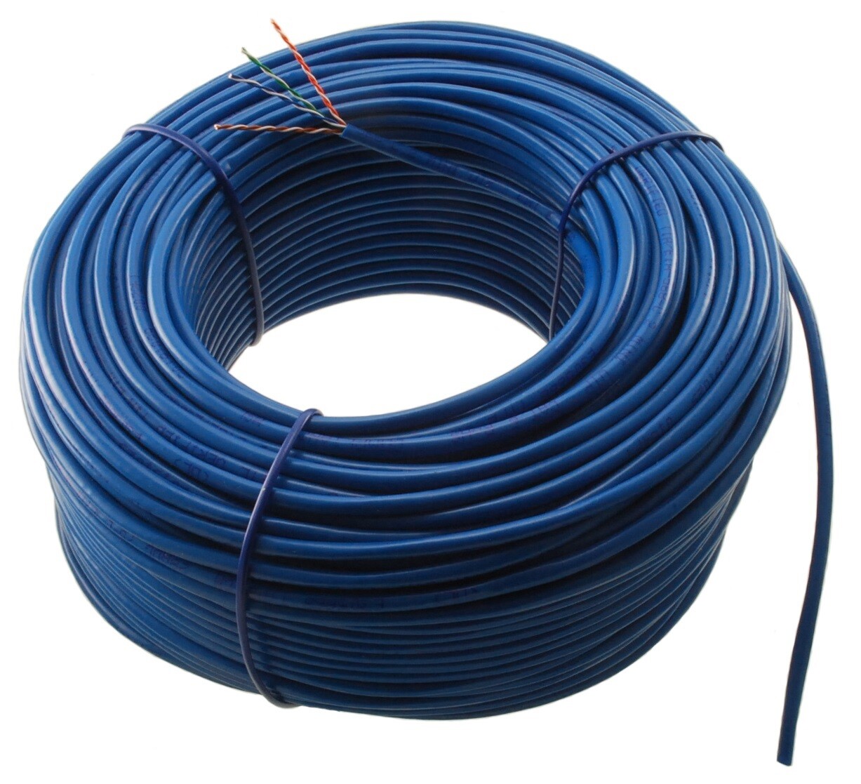 250ft Slim Mini CAT6 28 AWG Pure Copper Bulk Cable, OD/0.141" (3.6mm) Blue