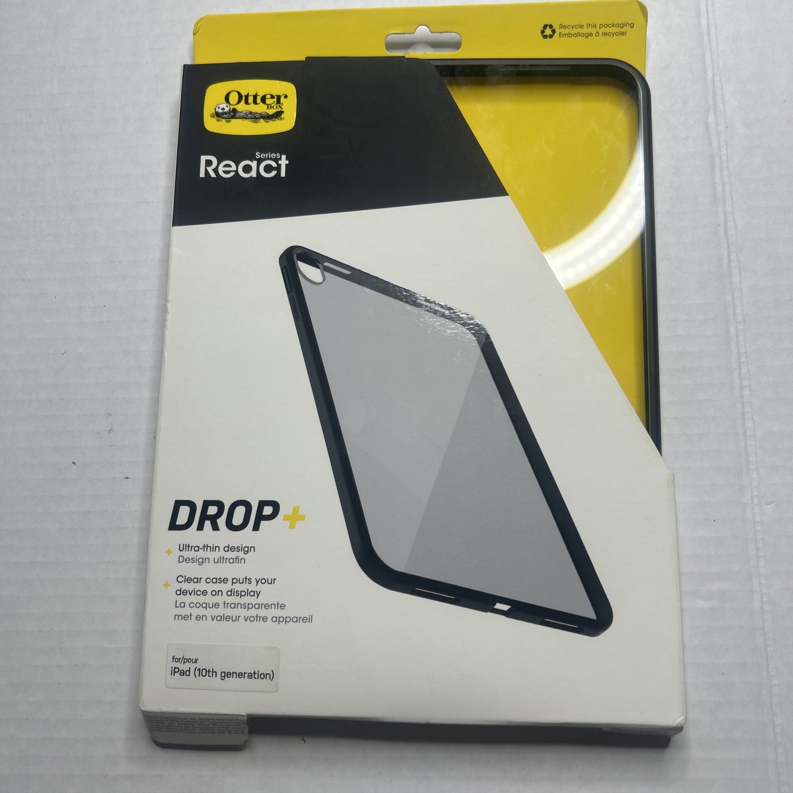 Otterbox React series Drop+ Case For iPad 10th Generation, Black, New