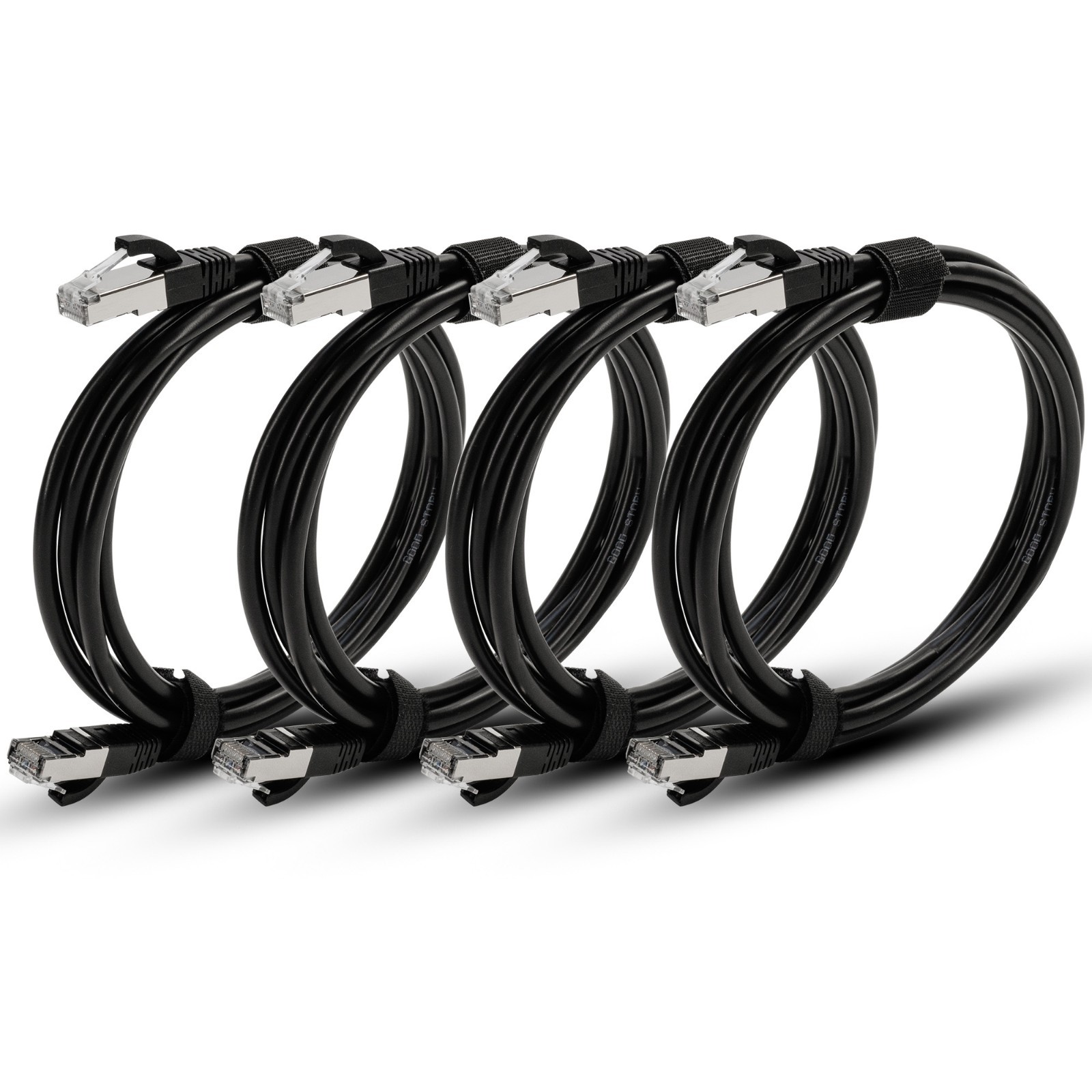CAT8 Ethernet Cable Super Speed 45 Gbps LAN 6ft - 4 Pack Black