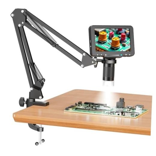 5" LCD Digital Soldering Microscope for PCB Repair with C-Clamp | For