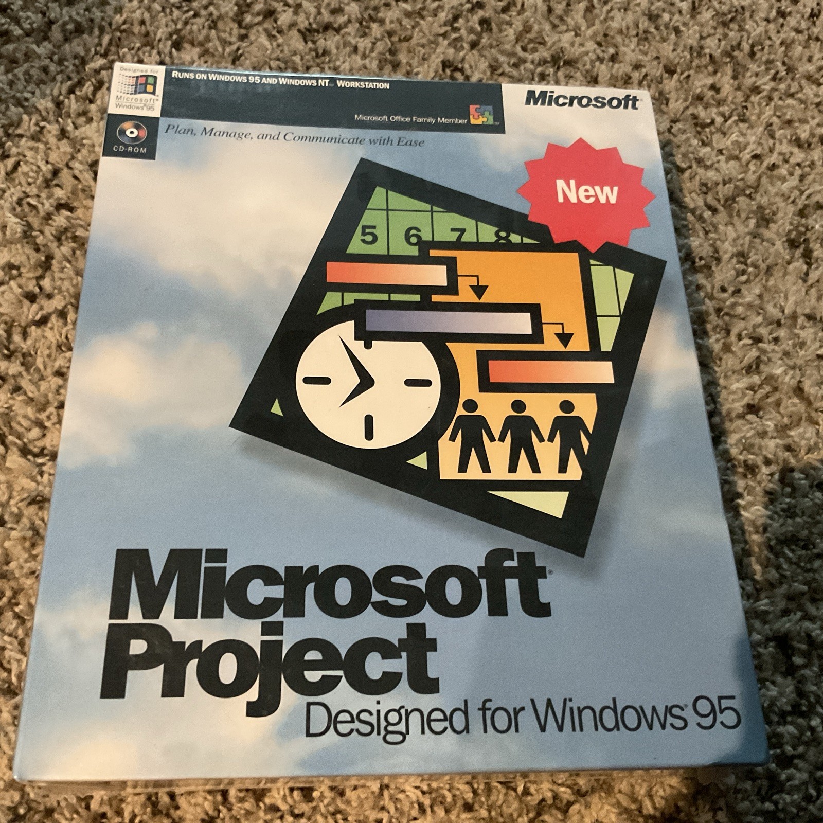 Sealed Microsoft  Project For Windows 95 - NOS Collectible Vintage Software New