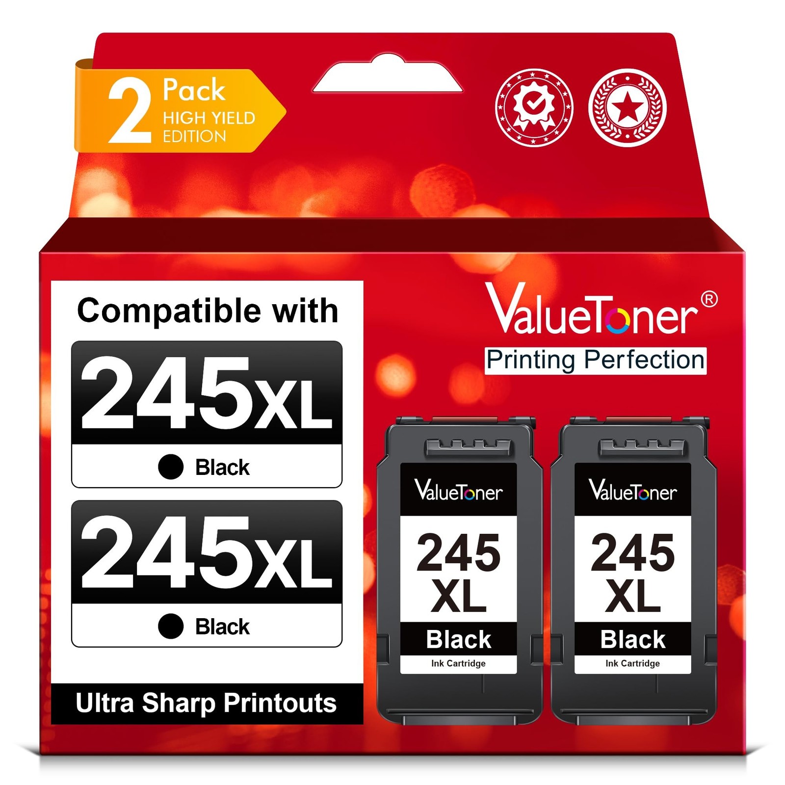 Valuetoner 245XL Ink Cartridge Replacement for Canon 245XL Black Ink PG-245XL...