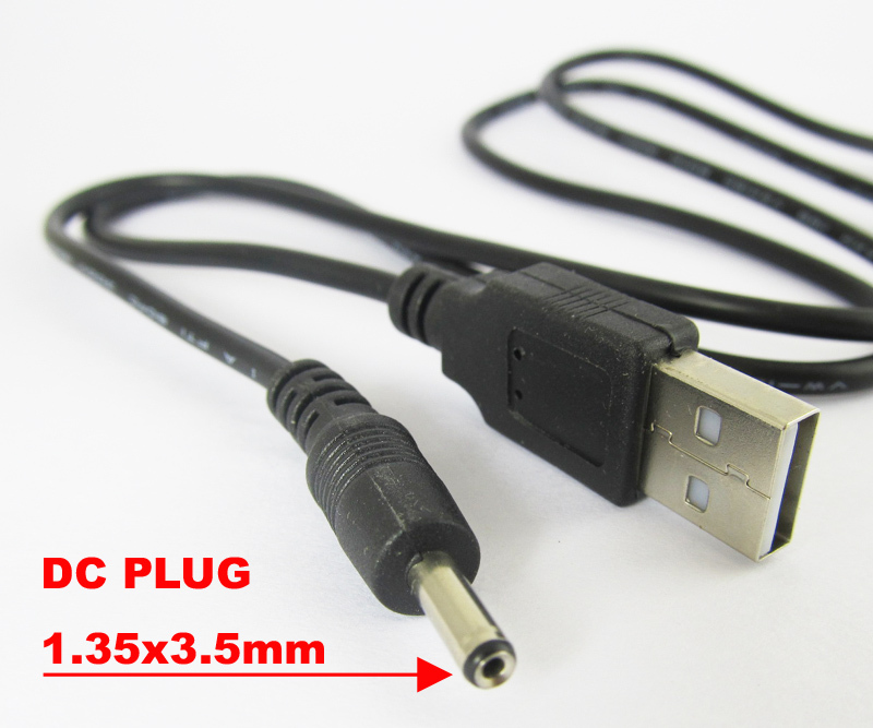 1set USB 2.0 A Male Plug to 1.35 x 3.5mm DC Plug 5V DC Power Cable 3FT/1M
