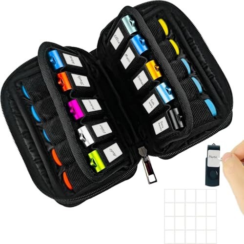 20-Slot Neoprene Flash Drive Storage Case - Keep Your USB Drives Safe