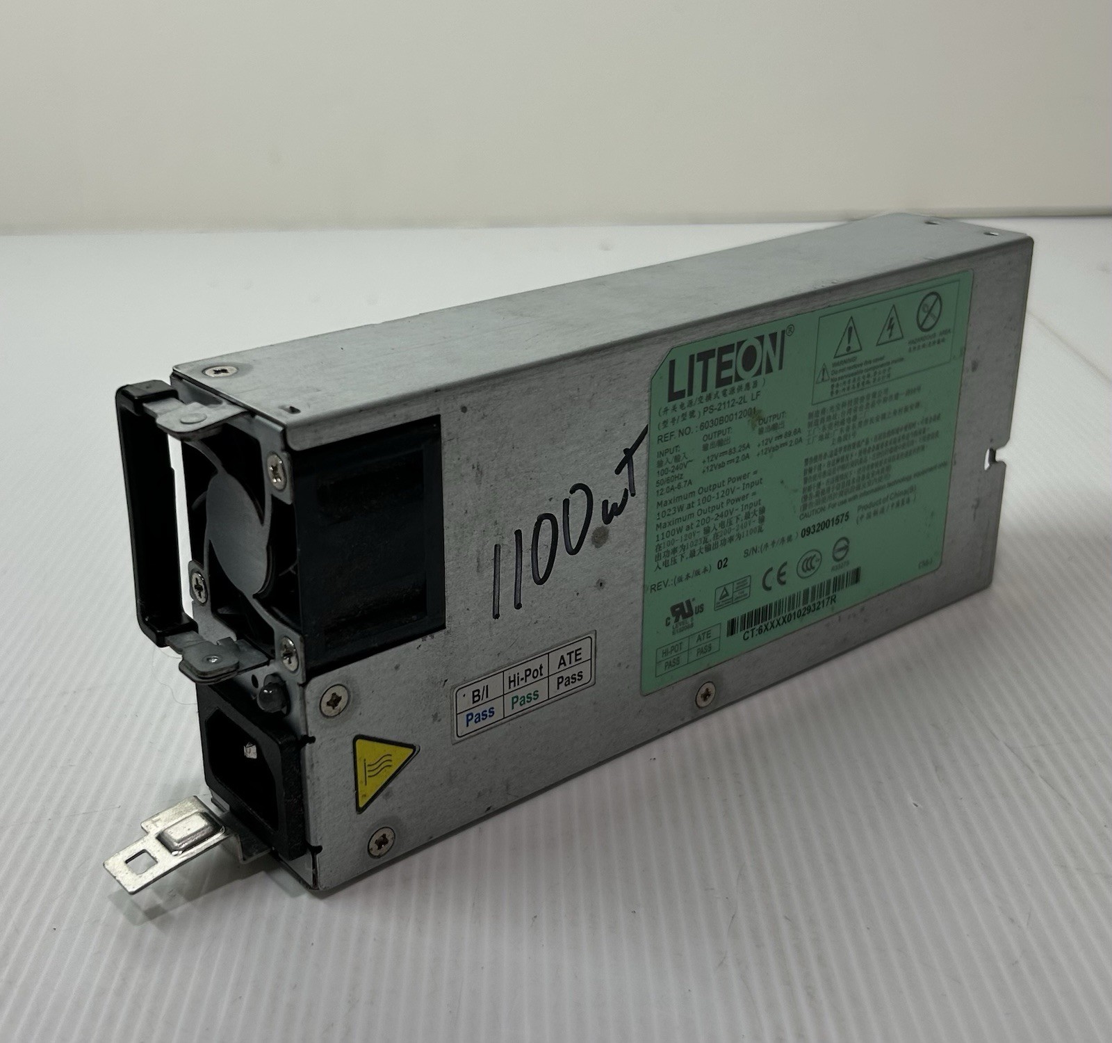 DELL LITEON Model: PS-2112-2LD P/N: 3H7TN 1100W Power Supply