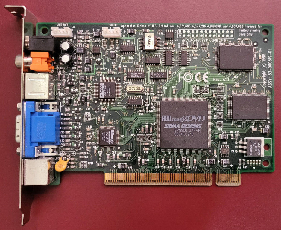 Sigma Designs Real magic Em8300 Mpeg-2/DVD Playback  PCI Card