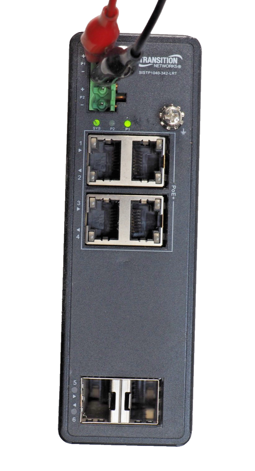 Transition Networks SISTP1040-342-LRT 4-Port PoE+ Ethernet Hardened Switch