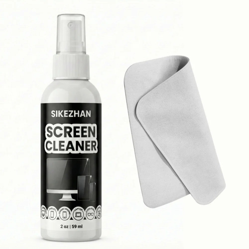 Screen Cleaner Kit Spray & Polishing Cloth for iPhone iPad Laptop TV Monitor 2oz