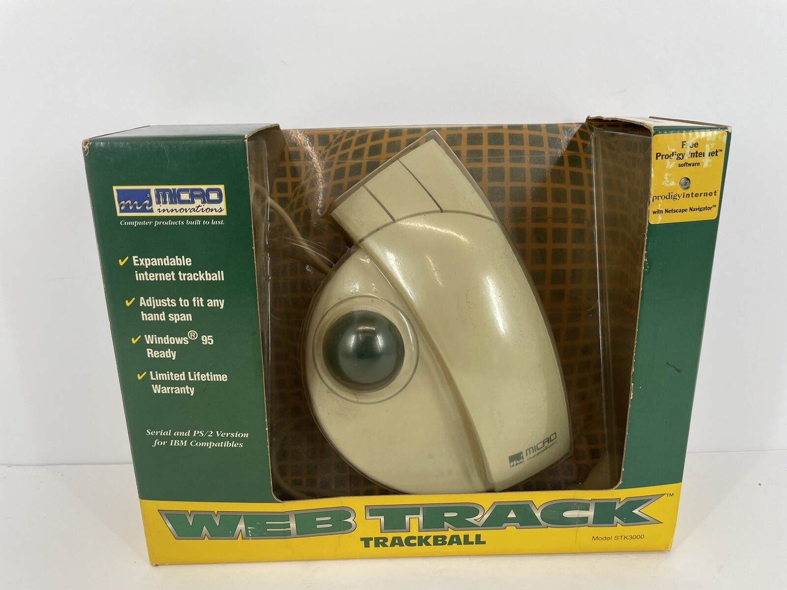 Web Track Trackball Mouse Micro Innovations Model STK3000 Wired Vintage 1997
