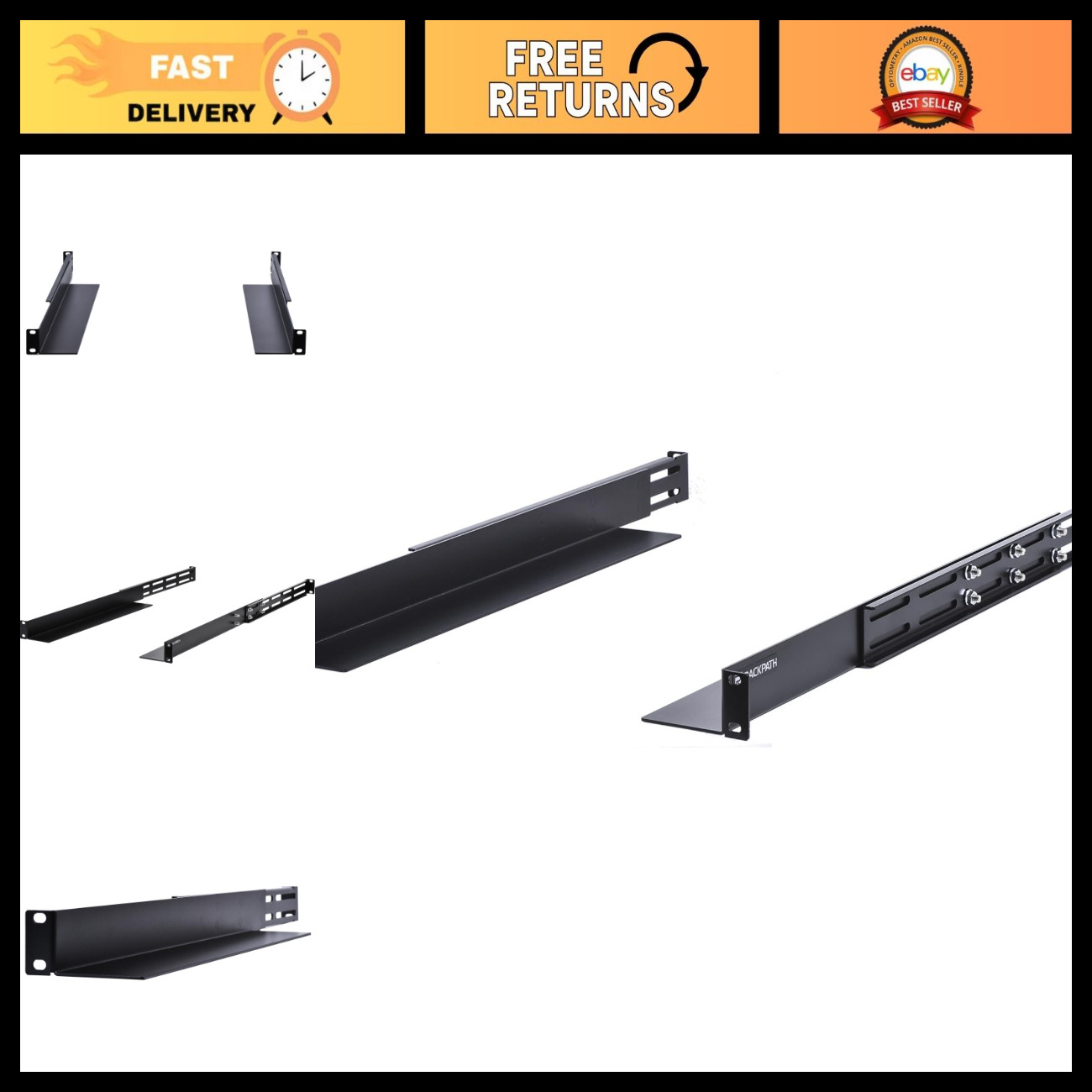 Adjustable 1U 4-Post Server Rack Rails, 20.2-32" Depth, 110lbs Capacity, Heavy-D