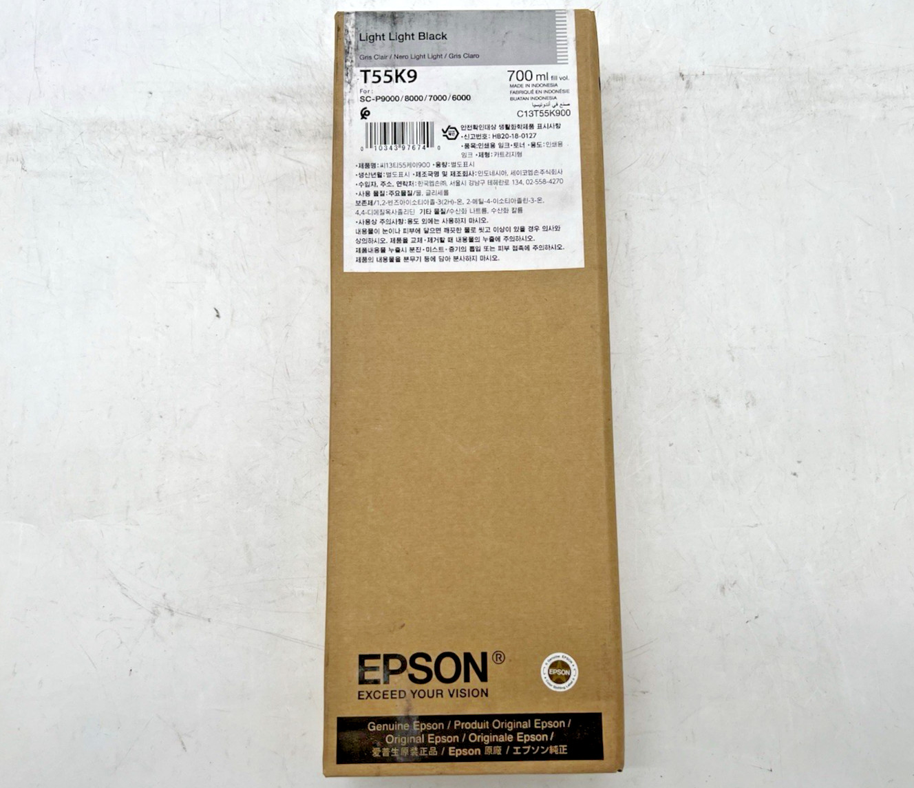 Epson Genuine T55K9 Light Light Black 700ml Ink C13T55K900