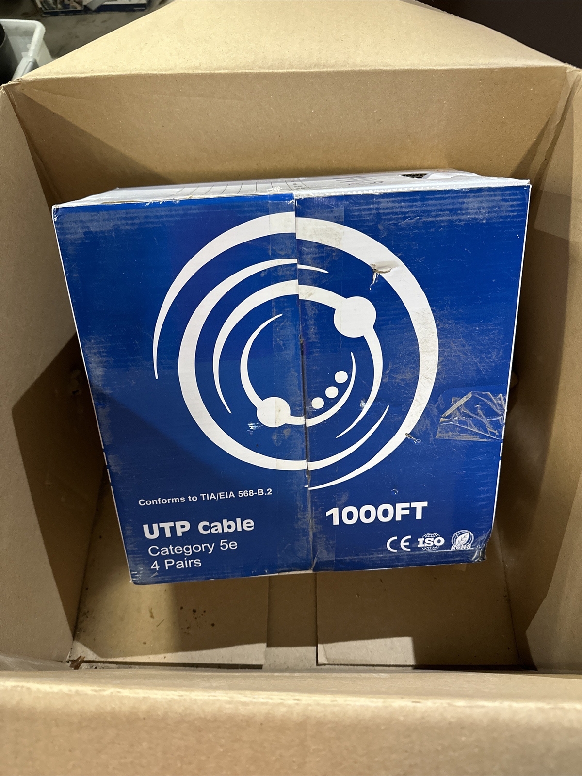 VIVO UTP Cable Cat-5e 1000ft Gray LAN Ethernet Network CABLE-V001 Indoor 24 AWG