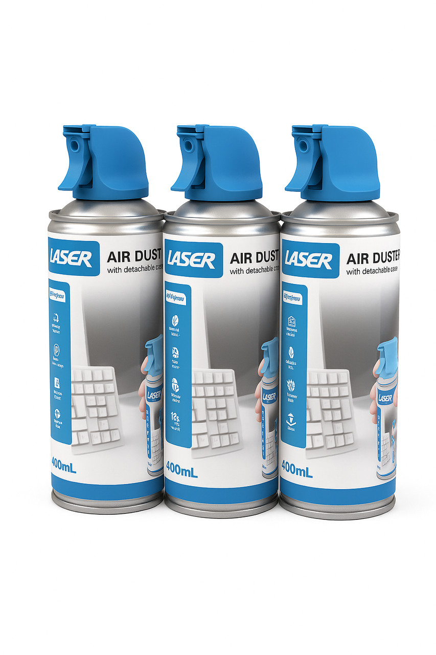 Laser 400ml Compressed Air Duster Spray 3 Pack for Cleaning Electronics
