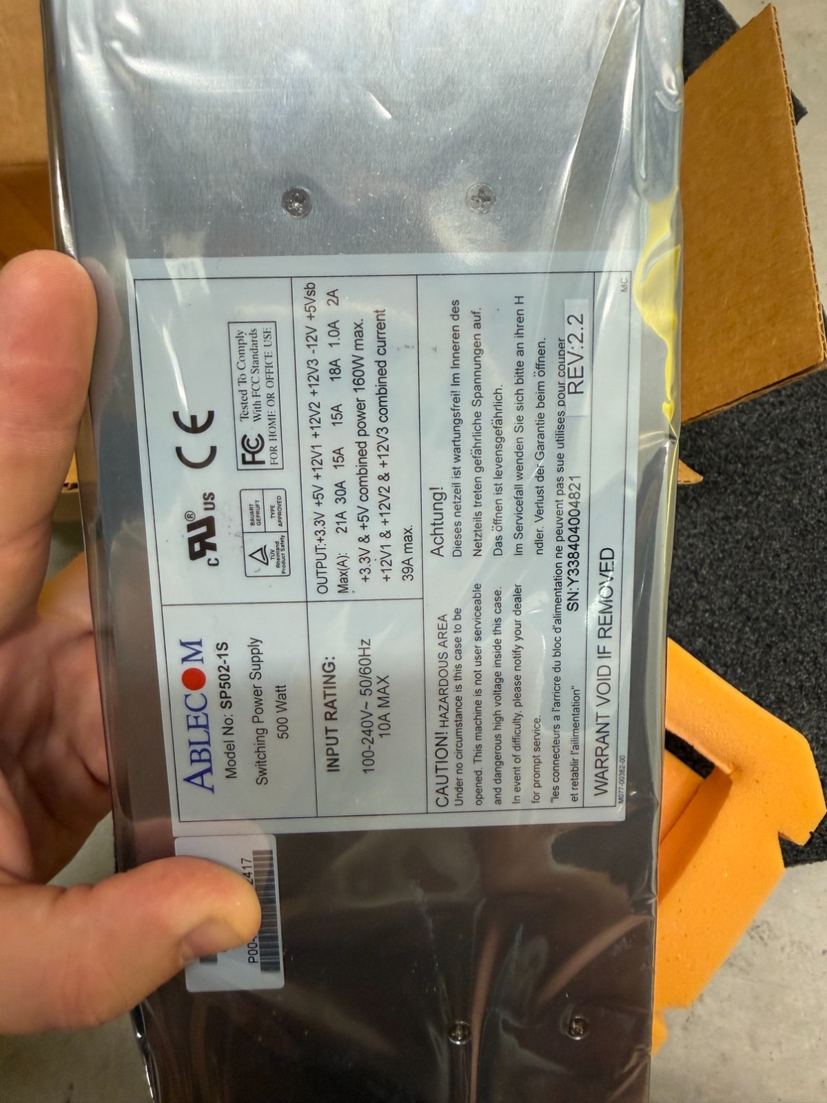 Ablecom SP502-1S 500W Switching Power Supply 574305-001 PWS-0048 New Sealed