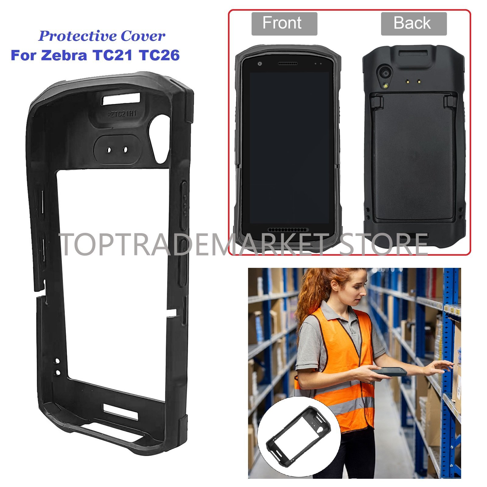 Scanner Protective Cover Case Rugged Bumper Boot For Zebra TC21 TC26 Computer US