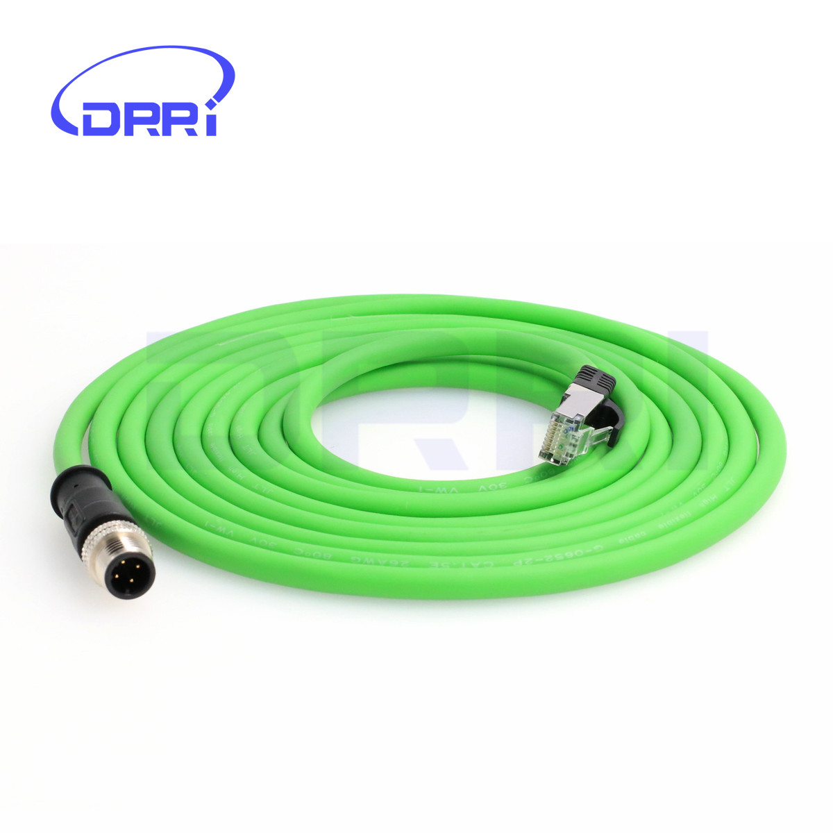 M12 4pin D-code male to RJ45 waterproof Ethernet Shielded Cable -Custom Length