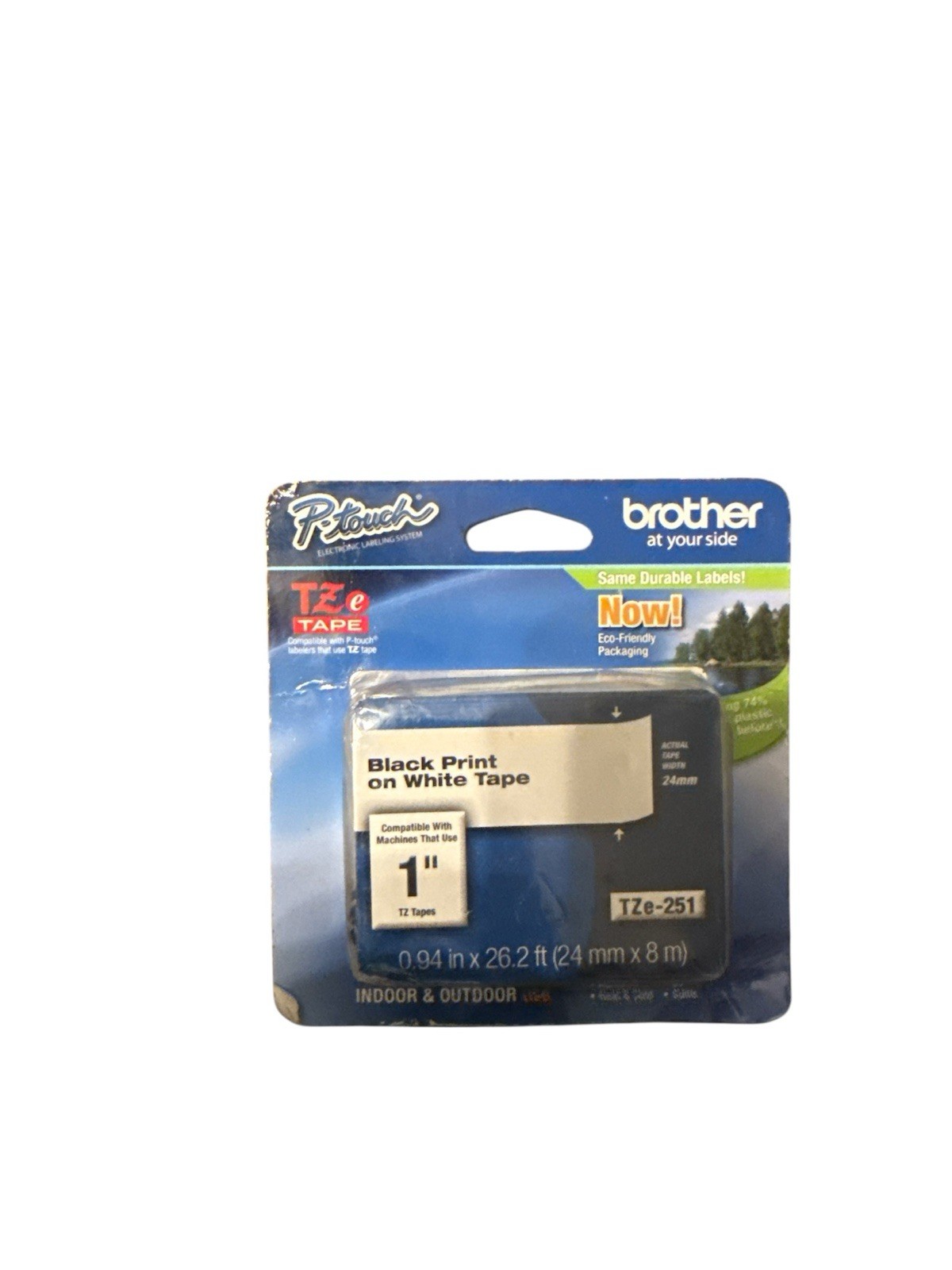 Brother TZe251 24mm 1" Black on white P-touch TZ tape PT P700 P750W 2730 2730VP