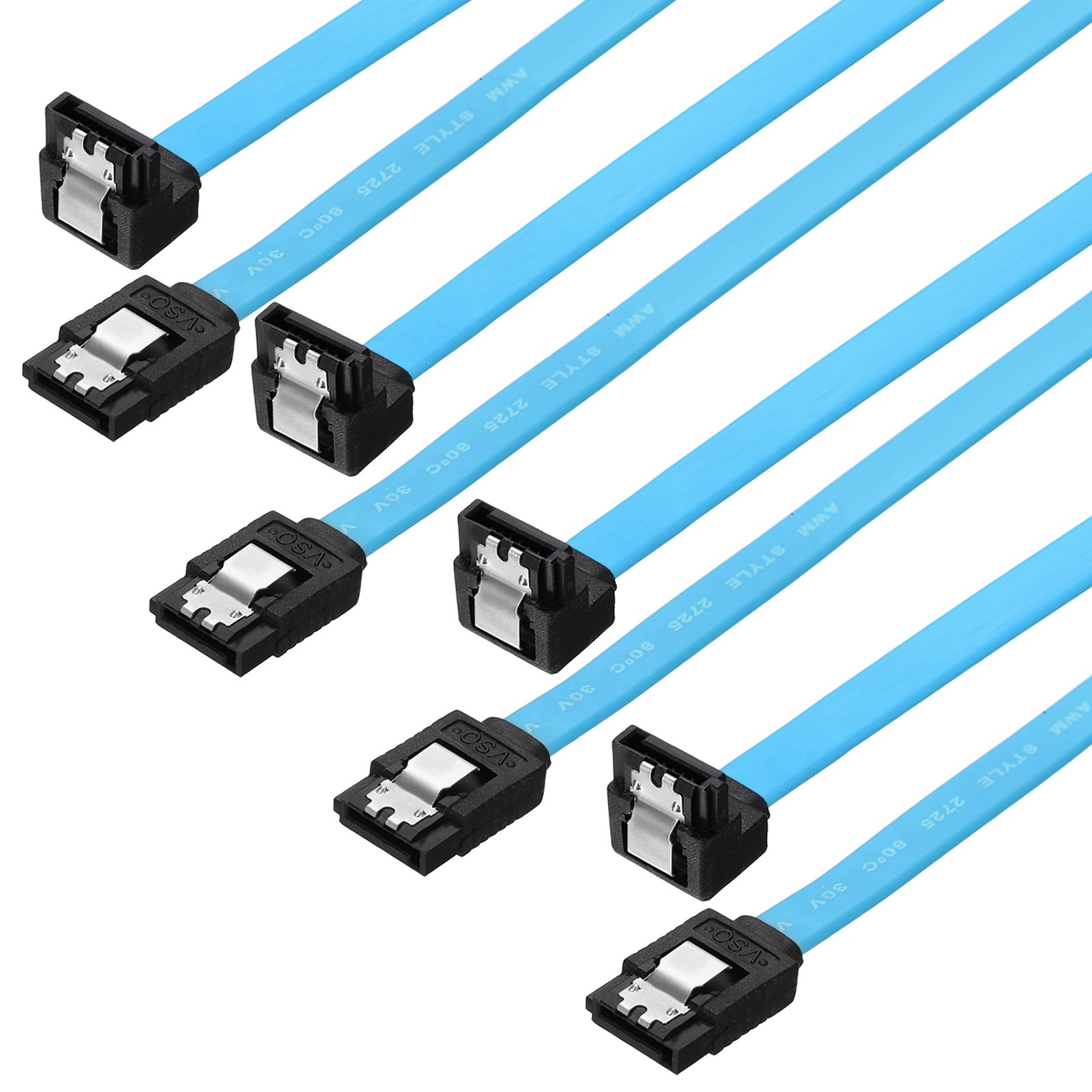 100cm SATA 3.0 Cable, 4 Pack Elbow Angled High Speed Data Cable, Blue