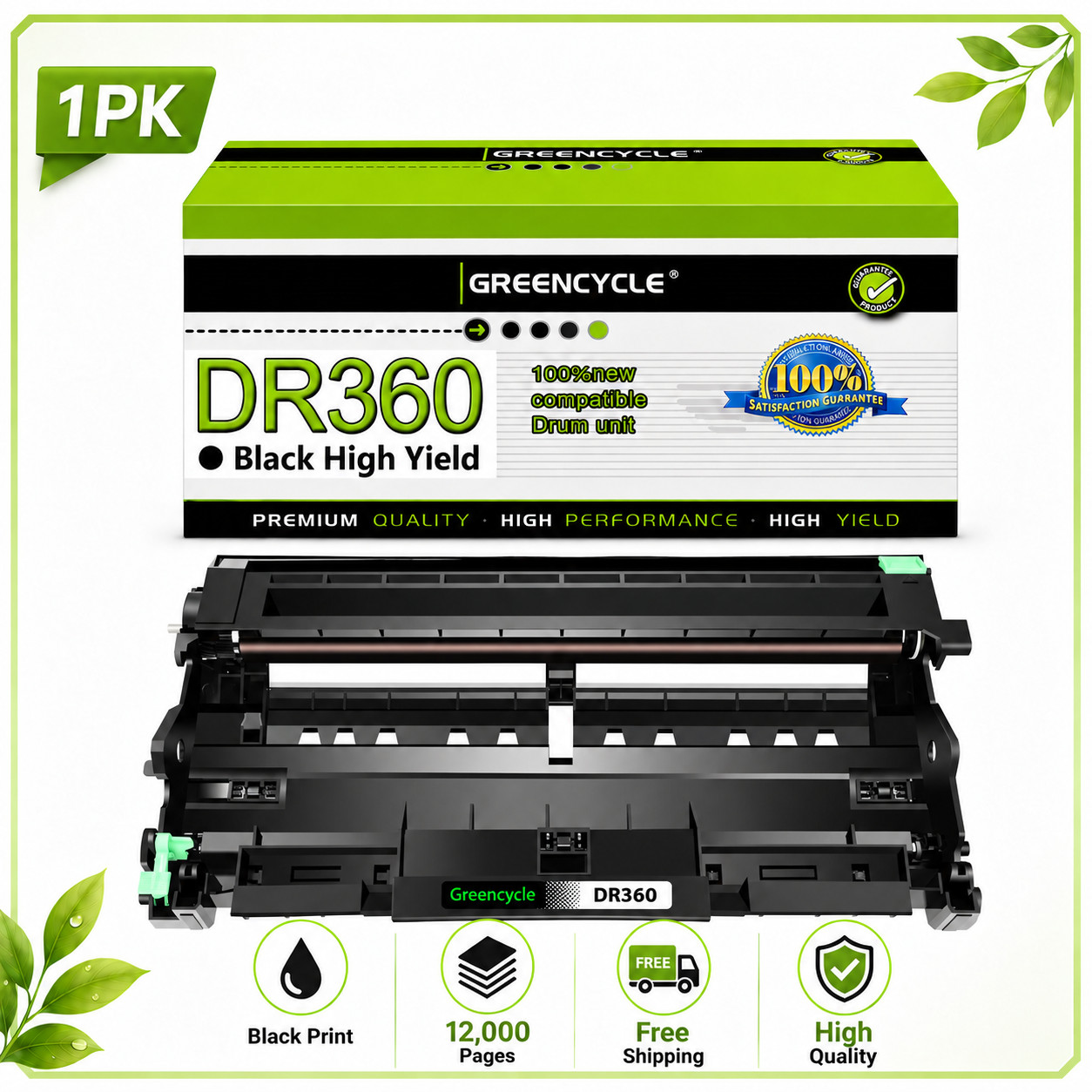 1 Pack DR360 DR-360 Drum Unit Compatible For Brother HL-2140 HL-2150N DCP-7045N