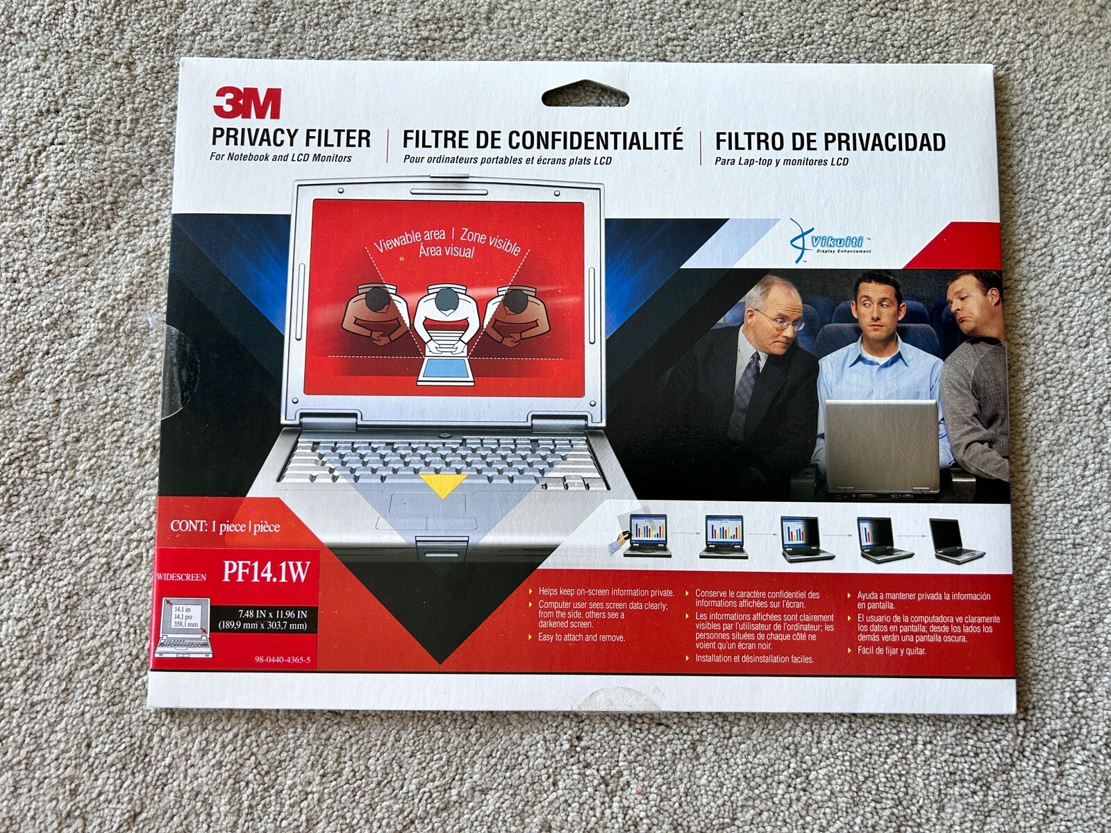 3M PF14.1W Widescreen Laptop Notebook Monitor Privacy Filter