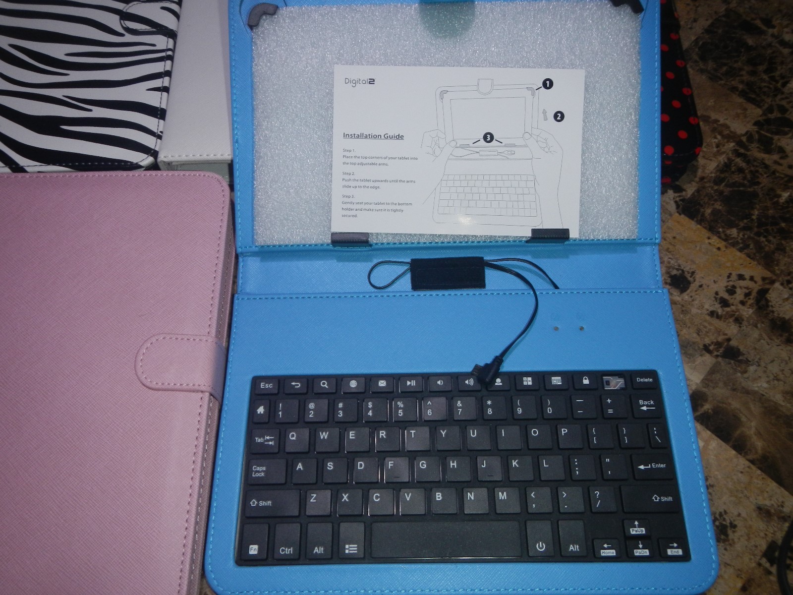 Digital2 9" Micro USB Keyboard case for Android tablets w/keyboard, adjustable u