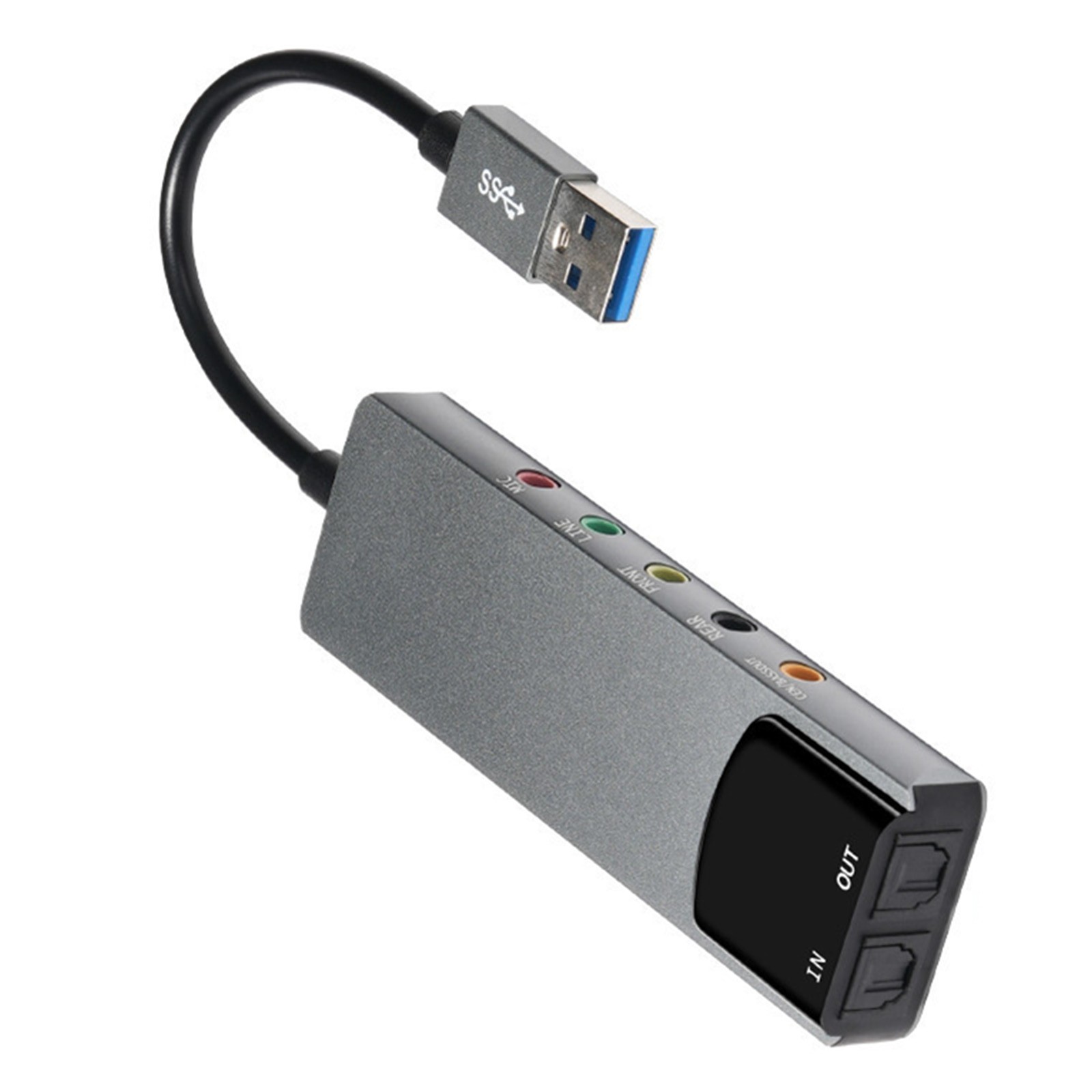 12Mbps USB 5.1 Channel External Audio Sound Card SPDIF Optical for PC Laptop
