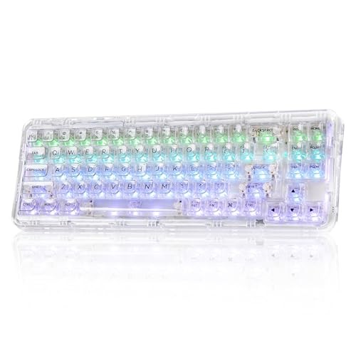 YUNZII X71 Wireless Hot Swappable Transparent Mechanical Keyboard with Clear