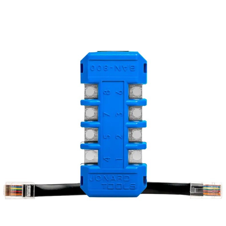 Jonard Tools 8 Position In-Line Modular Adapter RJ45 RJ12 RJ11 8P Banjo BAN-800