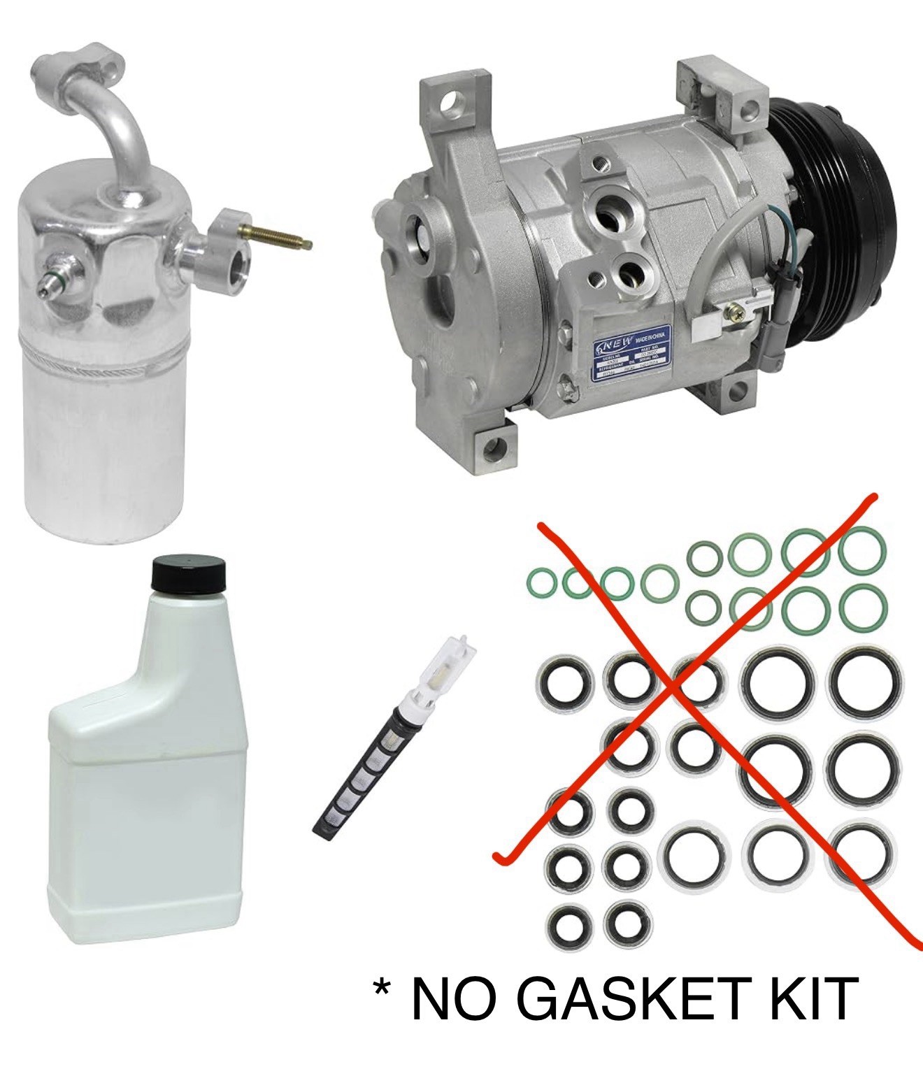 *GASKETS NOT INCLUDED UAC KT 4052 A/C Compressor and Component Kit