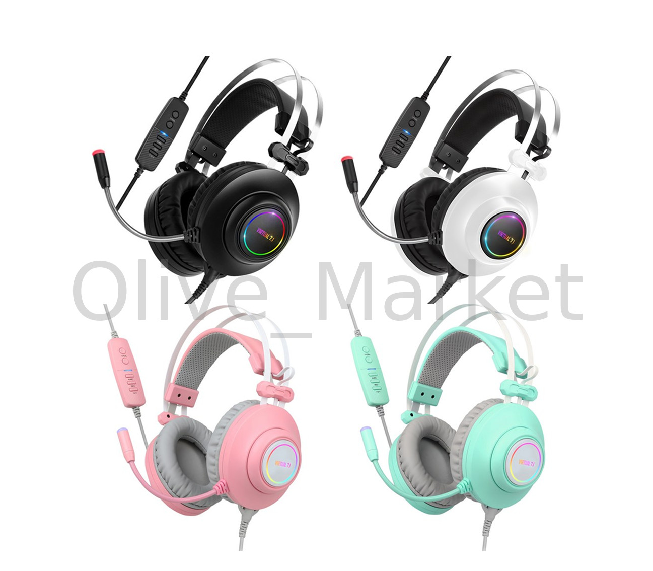 ABKO Hacker N550 Gaming Headset Virtual 7.1 RGB LED Vibration USB Wired PC