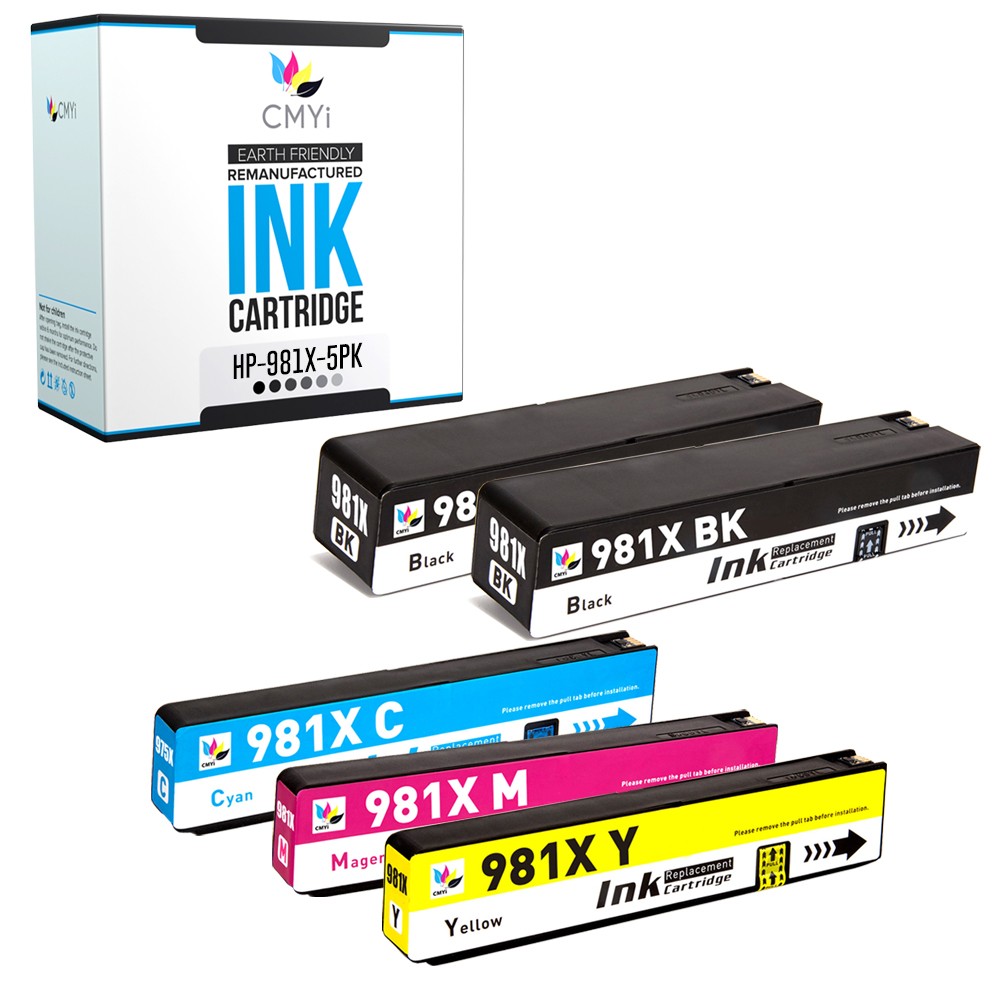 CMYi 5-Pack Compatible 981X Ink fits HP PageWide Enterprise Color 556dn 556xh