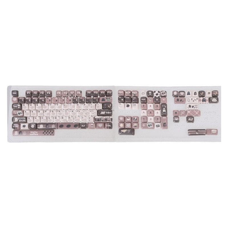 Unique Cartoon Coffee Beans Theme Keycap Set 131 Keys PBT MOA Height
