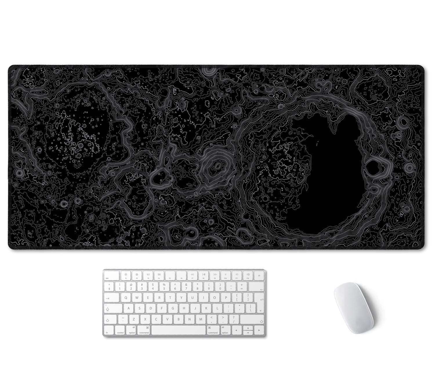 SSOIU Moon Topographic Map Extended Mouse Pad, XXL Gaming Mouse Pads, Large B...