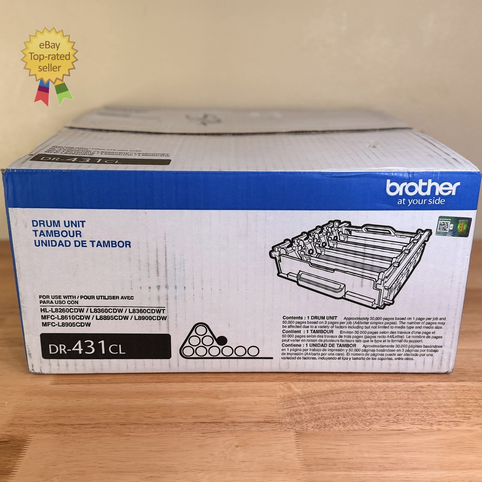 Brother DR431CL 30,000 Page-Yield Drum Unit OEM - Black/Cyan/Magenta/Yellow NEW