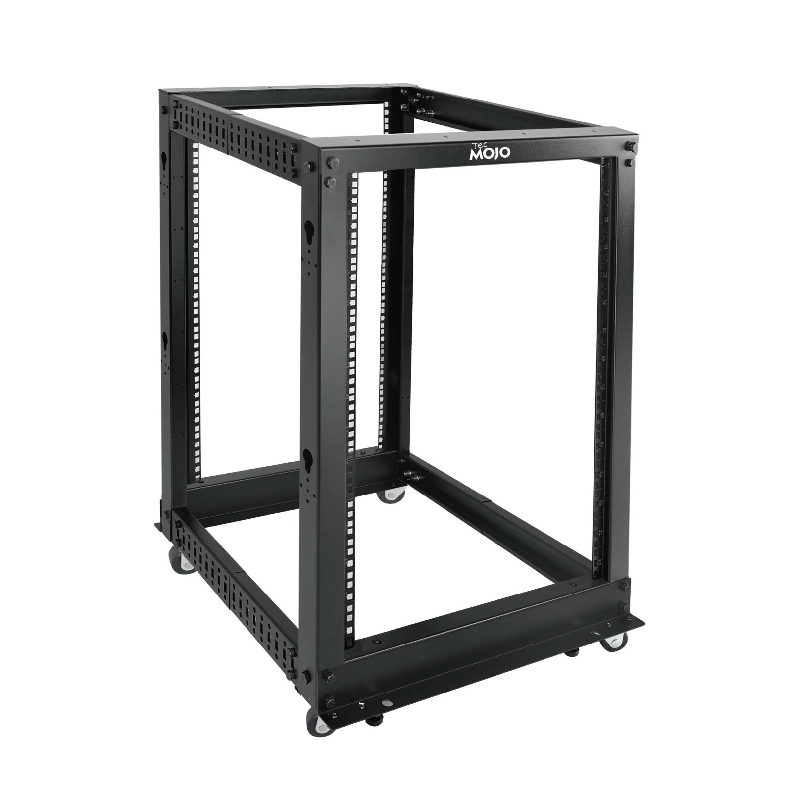 Tecmojo 15U Open Frame Server Rack,4-Post Adjustable Depth Network Rollong Rack.