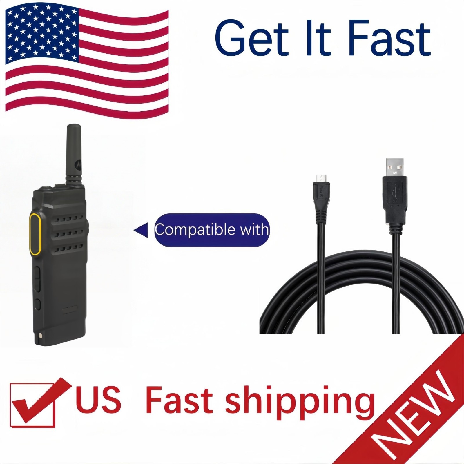 Micro USB Programming Cable Cord Lead for Motorola Moto TRBO SL300 SL1600 SL2600