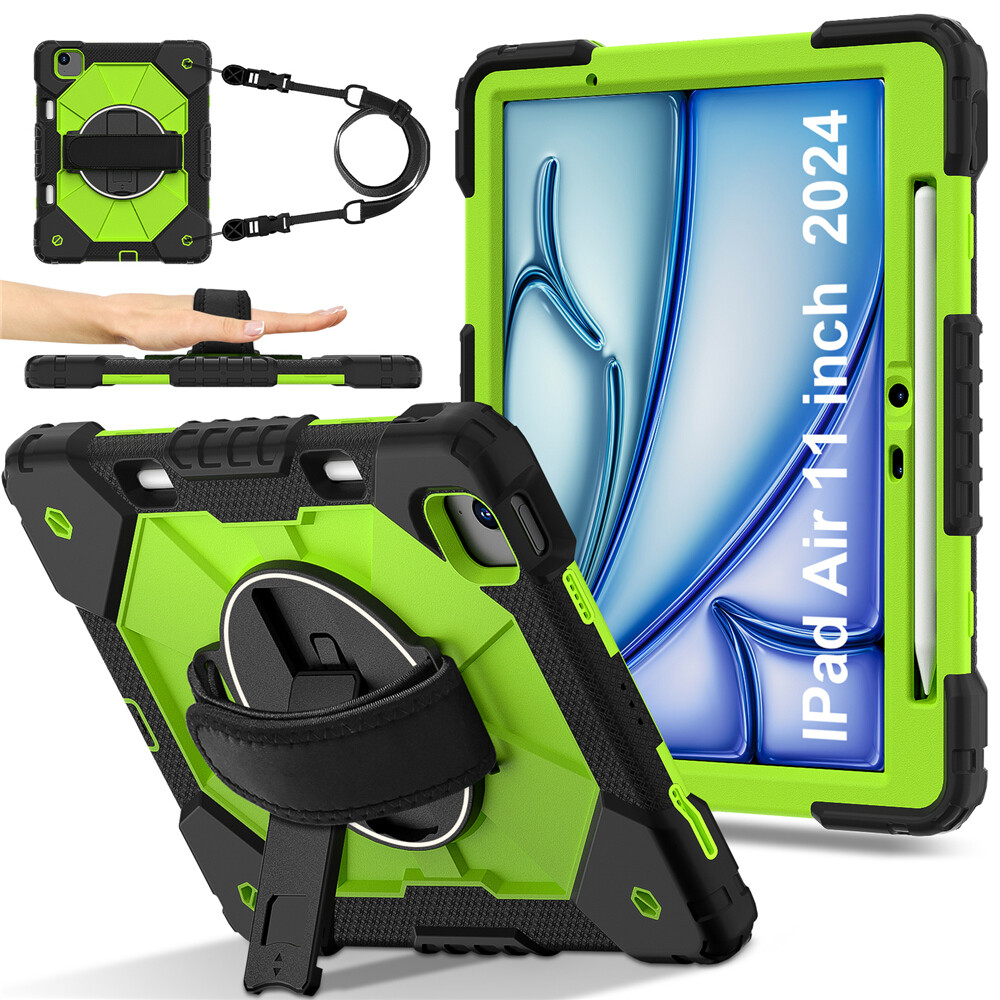 For iPad Air Pro 11" inch 2026 Shockproof Heavy Duty Case Rotating Stand Cover