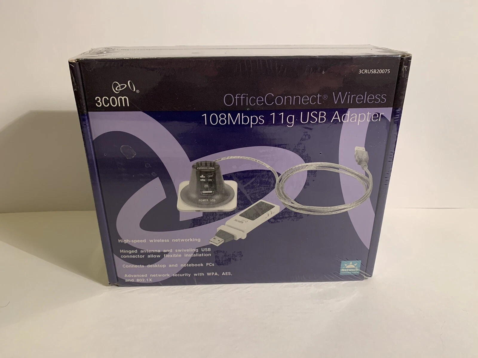3COM Office Connect Wireless USB Adapter 108Mbps - WiFi Dongle 3CRUSB20075 NEW