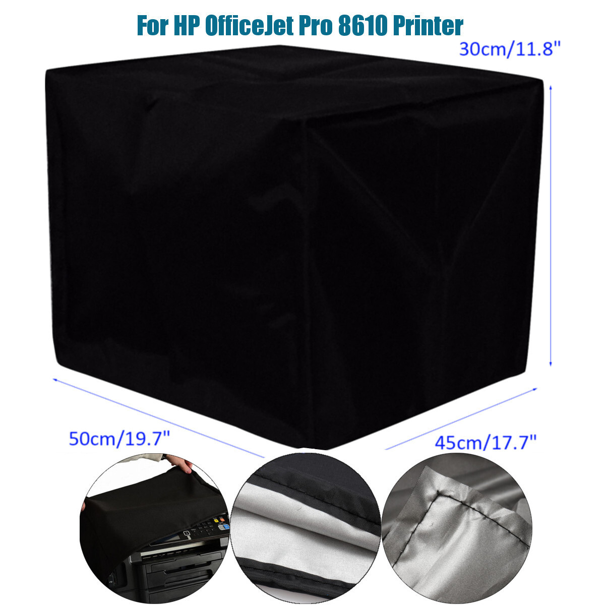 Printer Black Polyester Fiber Blend Dust Cover Waterproof For Workforce WF-3620