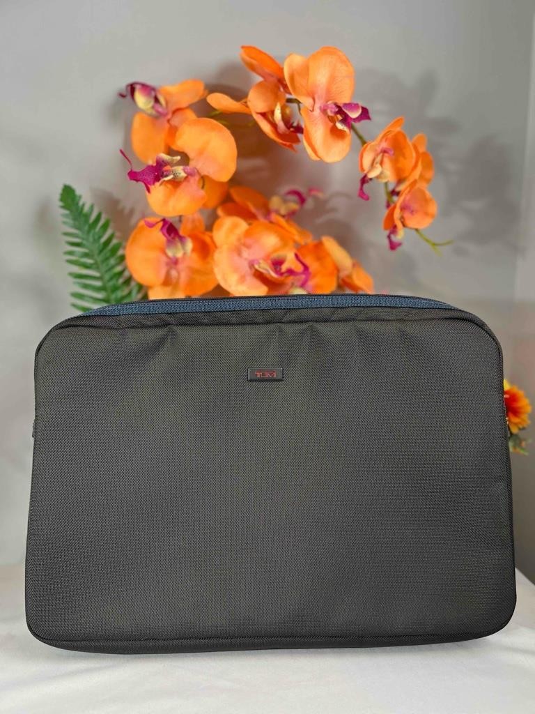 TUMI Durable Black Ballistic Nylon Laptop Sleeve Case up to 16"