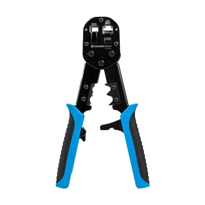Jonard - RJ45 & RJ11/12 Modular Pass-through Crimper Tool w/ Tail Crimping Slots