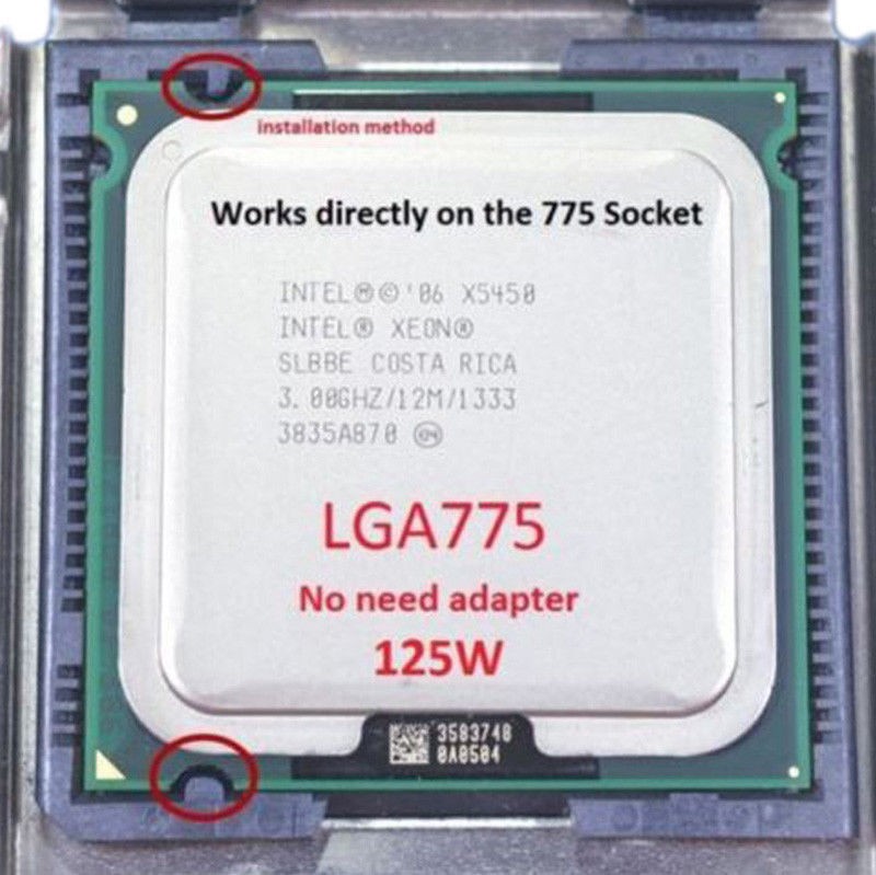Intel Xeon X5450 3.0GHz quad-core processor compatible LGA775 ultra Q9550. Q9650