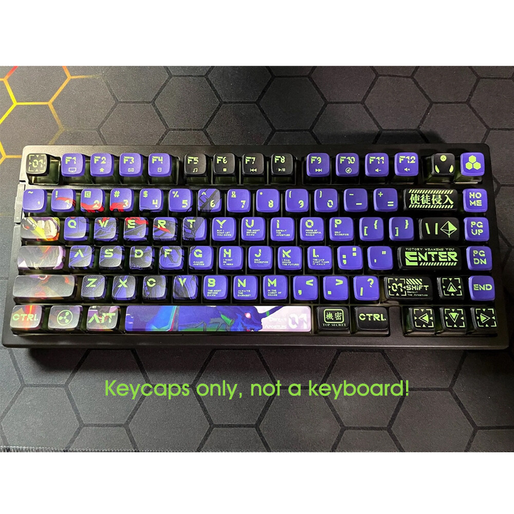 NEON GENESIS EVANGELION EVA01 PBT Keycaps Mecha-01 Clear for Mechanical Keyboard