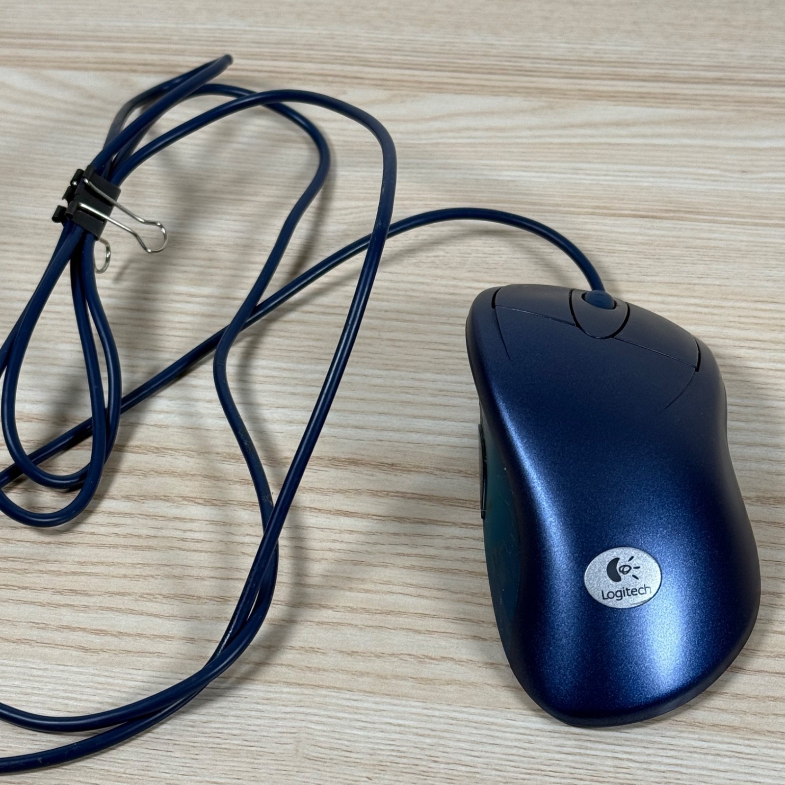 LogiTech M-BD53 MouseMan Wheel 830417-0000 Mouse Blue Metallic Green LED D333