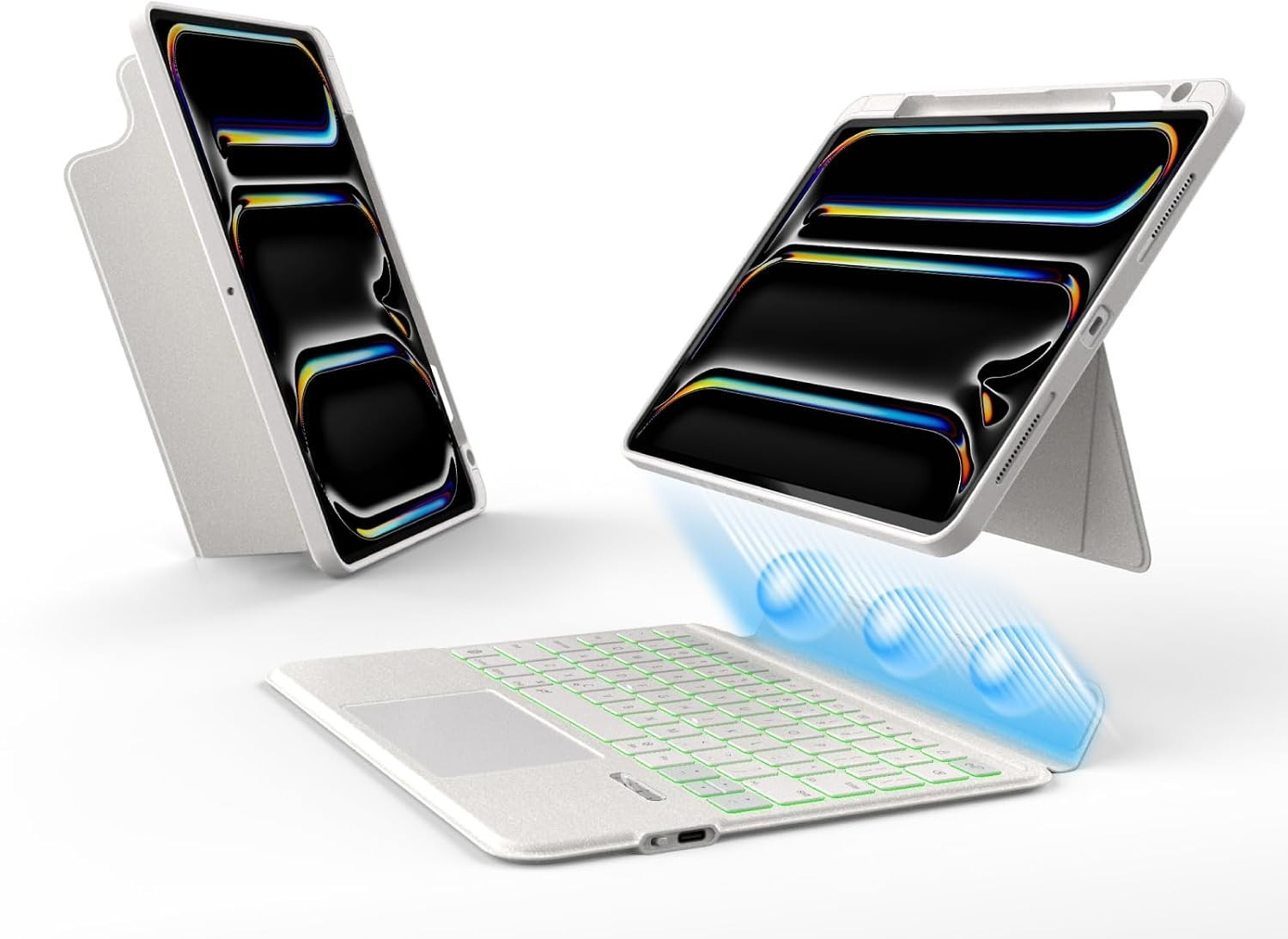EIP Magnetix Keyboard Case for iPad Pro 11 in (M5 2025/M4 2024) Off White, NEW