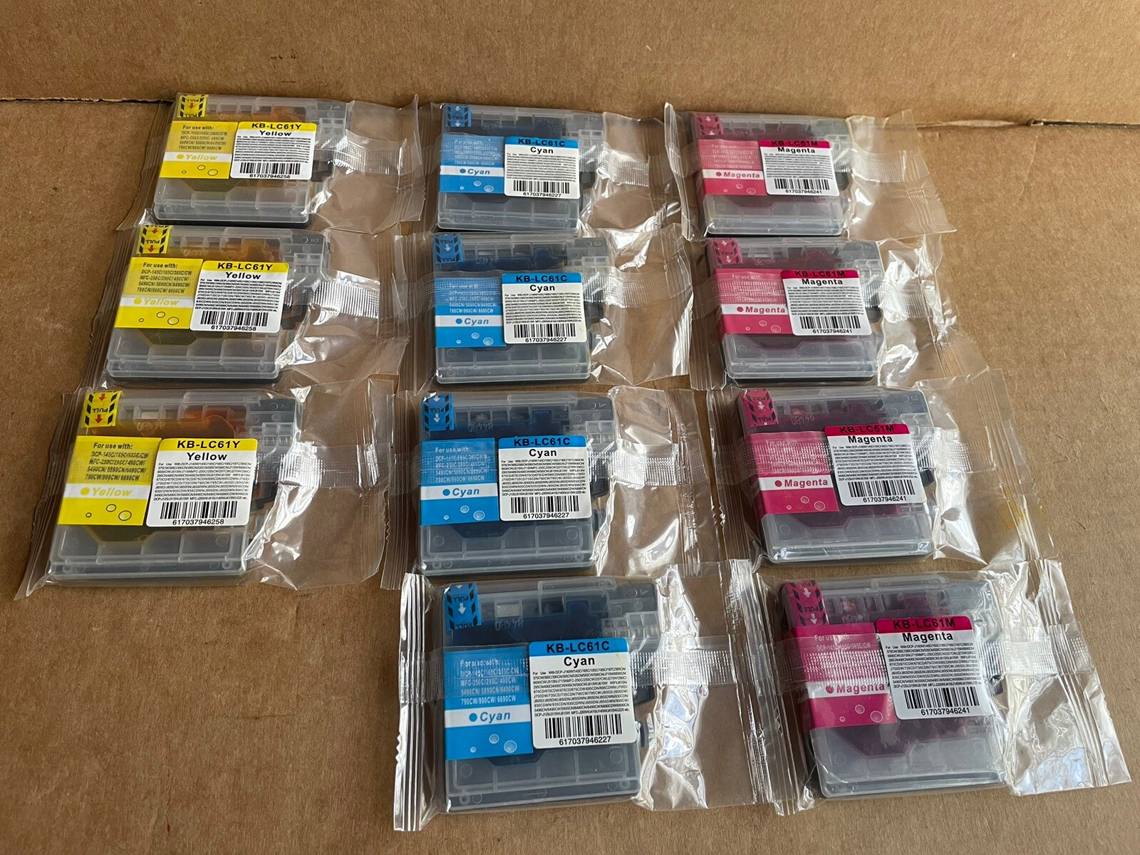 Brother Ink Cartridge Compatible LC61 LC61BK LC61C, LC61M, & LC61Y