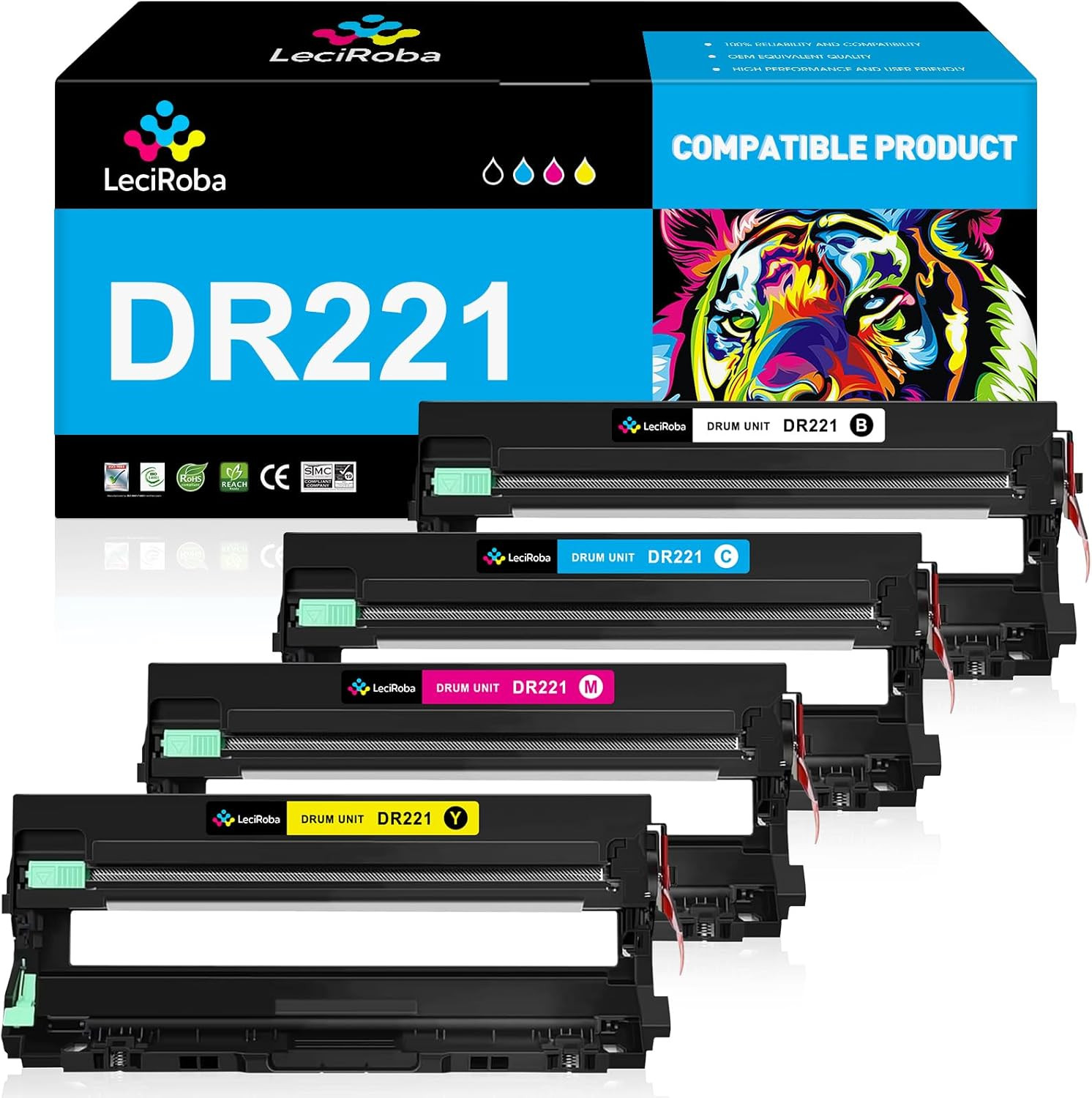 LeciRoba Drum Unit Replacement for Brother DR221CL DR-221CL for Brother MFC-9130