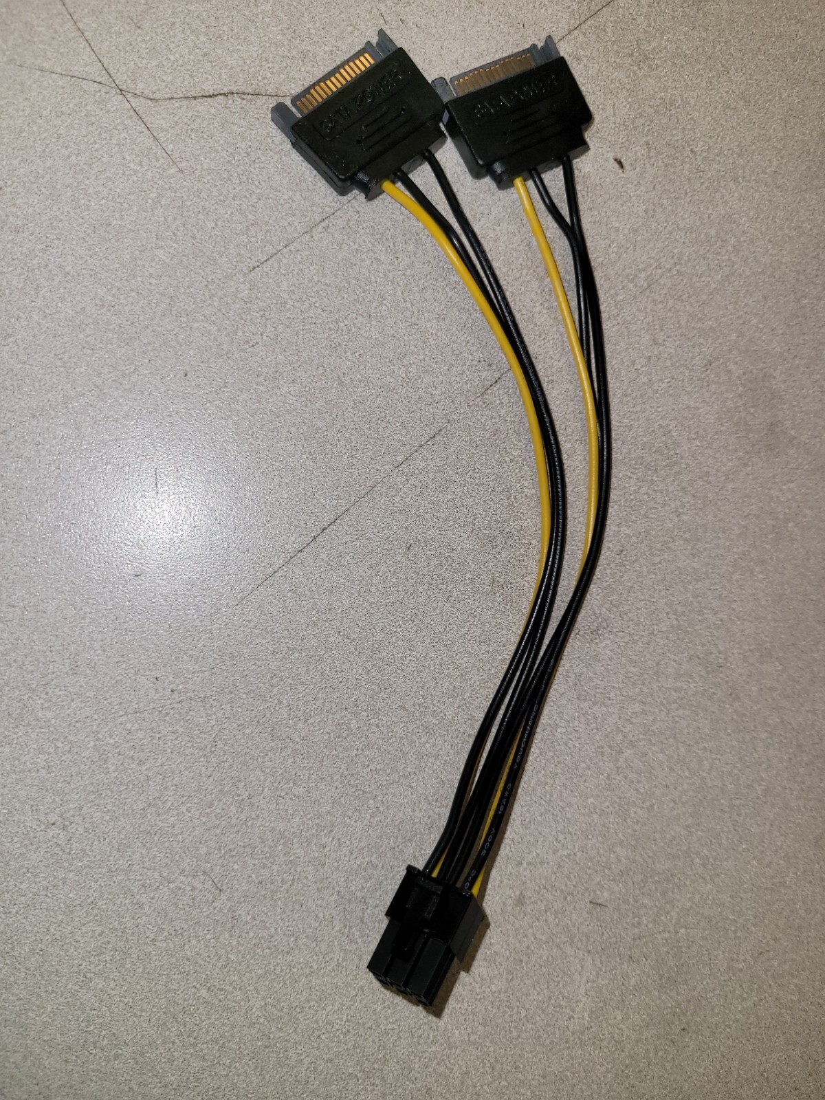 5 Pack. 20cm Dual SATA 15Pin Male M to PCI-e 6 Pin Female F Video Card Power