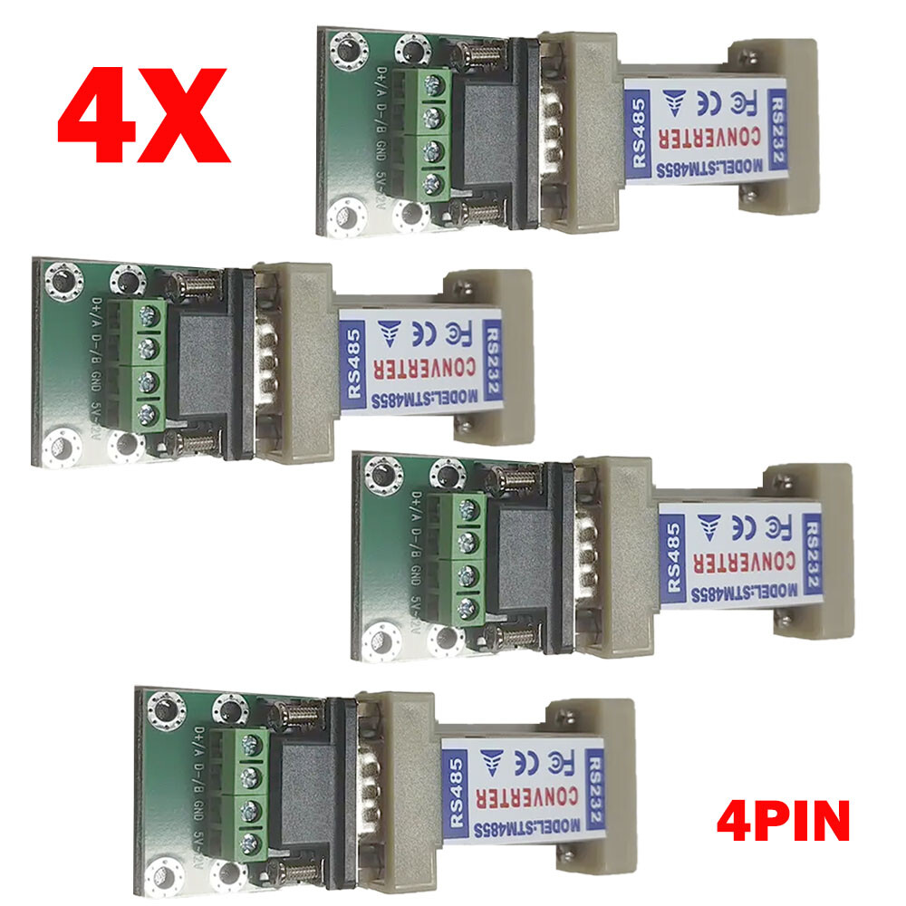 4x 4Pin RS232 to RS485 Communication Data Converter Adapter & Terminal Board HOT